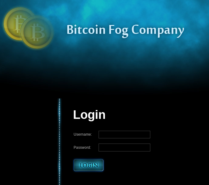 Bitcoin Fog Login Page