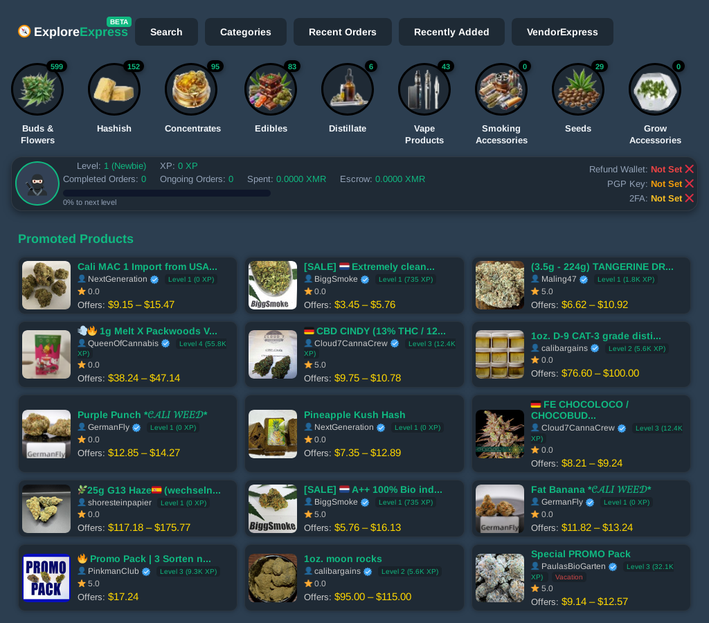 CannaExpress Darknet Market Homepage