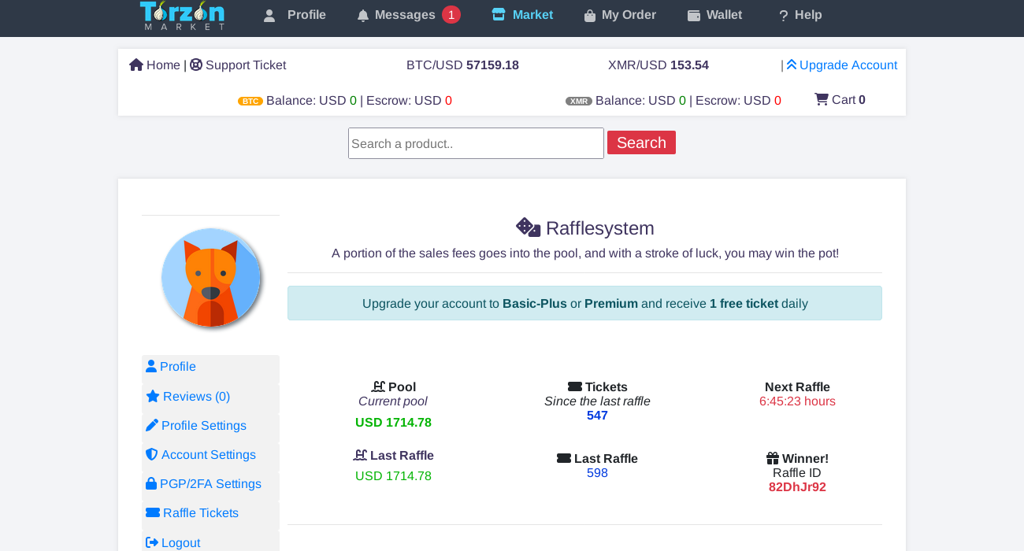 Torzon Darknet Market Raffle System